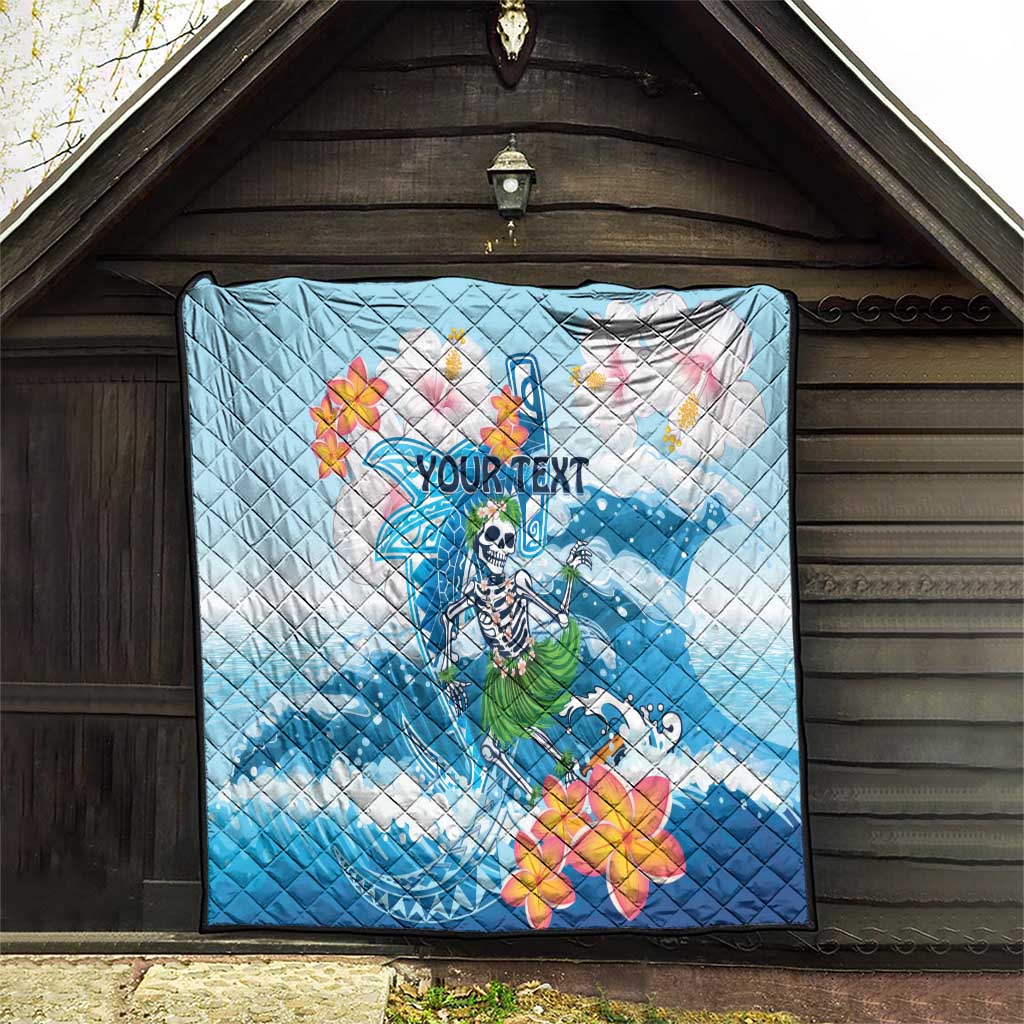 Personalized Hawaii Hula Girl Skeleton Dancing Quilt Hibiscus Tribal Shark LT01 - Polynesian Pride