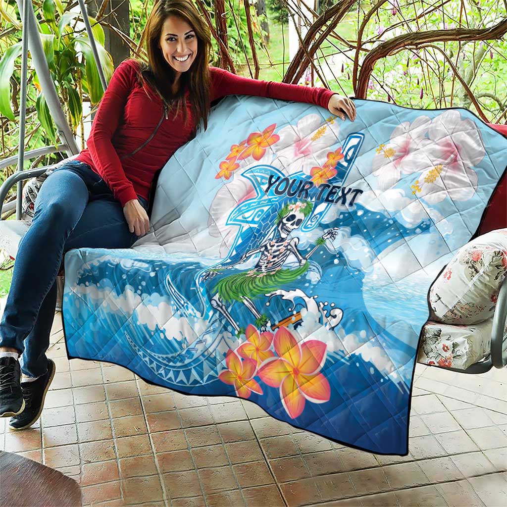 Personalized Hawaii Hula Girl Skeleton Dancing Quilt Hibiscus Tribal Shark LT01 - Polynesian Pride