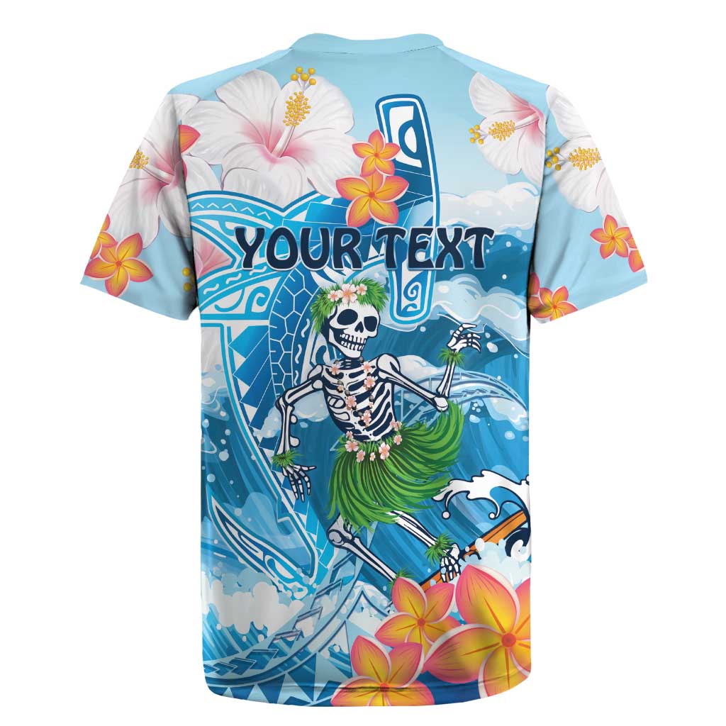 Personalized Hawaii Hula Girl Skeleton Dancing Rugby Jersey Hibiscus Tribal Shark LT01 - Polynesian Pride