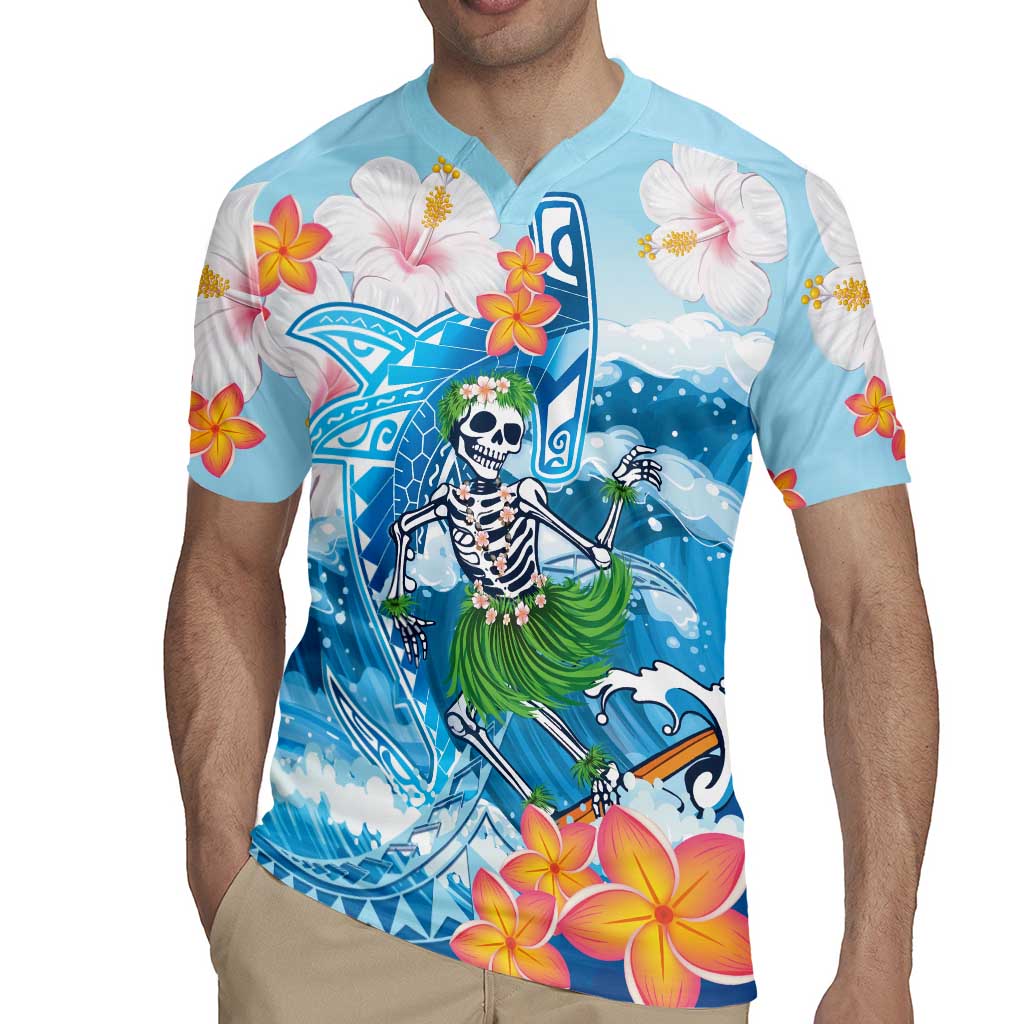 Personalized Hawaii Hula Girl Skeleton Dancing Rugby Jersey Hibiscus Tribal Shark LT01 - Polynesian Pride