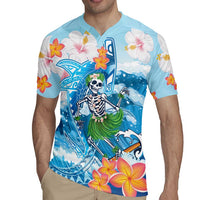 Personalized Hawaii Hula Girl Skeleton Dancing Rugby Jersey Hibiscus Tribal Shark LT01 - Polynesian Pride