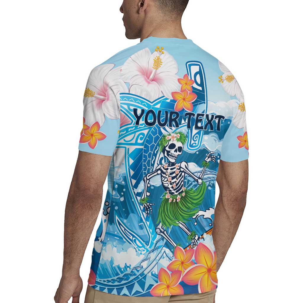 Personalized Hawaii Hula Girl Skeleton Dancing Rugby Jersey Hibiscus Tribal Shark LT01 - Polynesian Pride