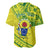 Kia Orana Cook Islands Baseball Jersey Turtle Yellow Green Polynesian Pattern LT01 - Polynesian Pride