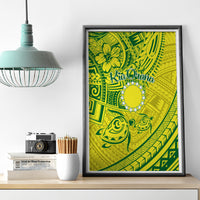 Kia Orana Cook Islands Canvas Wall Art Turtle Yellow Green Polynesian Pattern LT01 - Polynesian Pride
