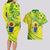 Kia Orana Cook Islands Couples Matching Long Sleeve Bodycon Dress and Hawaiian Shirt Turtle Yellow Green Polynesian Pattern LT01 - Polynesian Pride