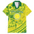 Kia Orana Cook Islands Family Matching Off Shoulder Short Dress and Hawaiian Shirt Turtle Yellow Green Polynesian Pattern LT01 Dad's Shirt - Short Sleeve Green - Polynesian Pride