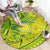 Kia Orana Cook Islands Round Carpet Turtle Yellow Green Polynesian Pattern LT01 - Polynesian Pride