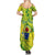 Kia Orana Cook Islands Summer Maxi Dress Turtle Yellow Green Polynesian Pattern LT01 - Polynesian Pride