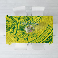 Kia Orana Cook Islands Tablecloth Turtle Yellow Green Polynesian Pattern LT01 Green - Polynesian Pride