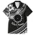 Kia Orana Cook Islands Family Matching Long Sleeve Bodycon Dress and Hawaiian Shirt Circle Stars With Floral White Pattern LT01 Dad's Shirt - Short Sleeve Black - Polynesian Pride