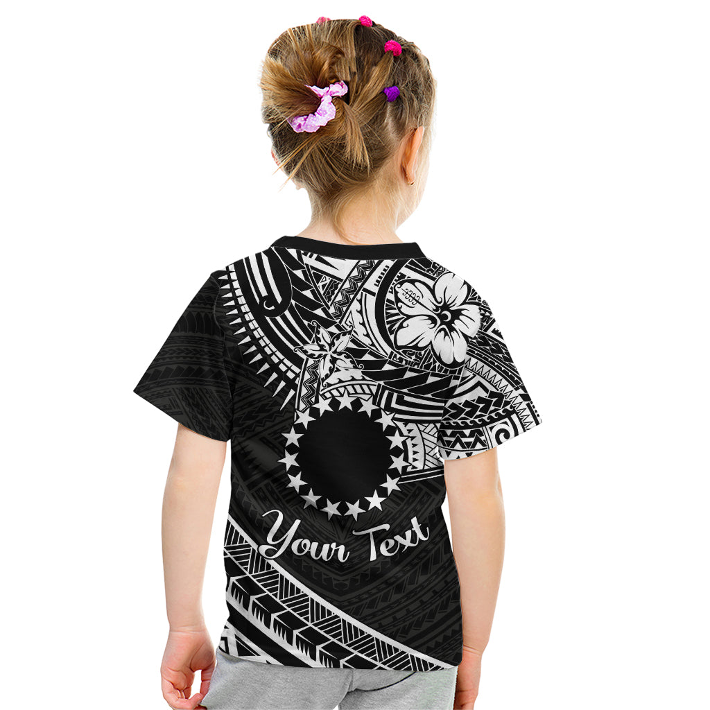 Kia Orana Cook Islands Kid T Shirt Circle Stars With Floral White Pattern LT01 - Polynesian Pride