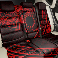Kia Orana Cook Islands Back Car Seat Cover Circle Stars With Floral Red Pattern LT01 - Polynesian Pride