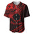 Kia Orana Cook Islands Baseball Jersey Circle Stars With Floral Red Pattern LT01 Red - Polynesian Pride