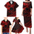 Kia Orana Cook Islands Family Matching Puletasi Dress and Hawaiian Shirt Circle Stars With Floral Red Pattern LT01 - Polynesian Pride