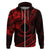 Kia Orana Cook Islands Hoodie Circle Stars With Floral Red Pattern LT01 Zip Hoodie Red - Polynesian Pride