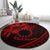 Kia Orana Cook Islands Round Carpet Circle Stars With Floral Red Pattern LT01 - Polynesian Pride