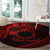 Kia Orana Cook Islands Round Carpet Circle Stars With Floral Red Pattern LT01 - Polynesian Pride