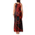 Kia Orana Cook Islands Tank Maxi Dress Circle Stars With Floral Red Pattern LT01 - Polynesian Pride