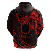 Kia Orana Cook Islands Zip Hoodie Circle Stars With Floral Red Pattern LT01 - Polynesian Pride