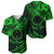 Kia Orana Cook Islands Baseball Jersey Circle Stars With Floral Green Pattern LT01 - Polynesian Pride