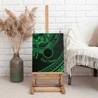 Kia Orana Cook Islands Canvas Wall Art Circle Stars With Floral Green Pattern LT01 - Polynesian Pride