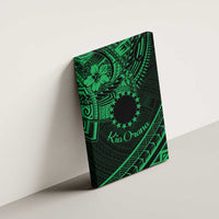 Kia Orana Cook Islands Canvas Wall Art Circle Stars With Floral Green Pattern LT01 - Polynesian Pride