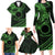 Kia Orana Cook Islands Family Matching Long Sleeve Bodycon Dress and Hawaiian Shirt Circle Stars With Floral Green Pattern LT01