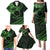 Kia Orana Cook Islands Family Matching Puletasi Dress and Hawaiian Shirt Circle Stars With Floral Green Pattern LT01