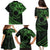 Kia Orana Cook Islands Family Matching Puletasi Dress and Hawaiian Shirt Circle Stars With Floral Green Pattern LT01