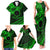 Kia Orana Cook Islands Family Matching Tank Maxi Dress and Hawaiian Shirt Circle Stars With Floral Green Pattern LT01 - Polynesian Pride