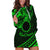 Kia Orana Cook Islands Hoodie Dress Circle Stars With Floral Green Pattern LT01 Green - Polynesian Pride