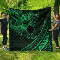 Kia Orana Cook Islands Quilt Circle Stars With Floral Green Pattern LT01 - Polynesian Pride
