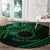 Kia Orana Cook Islands Round Carpet Circle Stars With Floral Green Pattern LT01