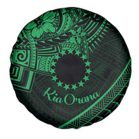 Kia Orana Cook Islands Spare Tire Cover Circle Stars With Floral Green Pattern LT01 - Polynesian Pride