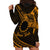 Kia Orana Cook Islands Hoodie Dress Circle Stars With Floral Gold Pattern LT01 - Polynesian Pride