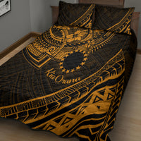 Kia Orana Cook Islands Quilt Bed Set Circle Stars With Floral Gold Pattern LT01 - Polynesian Pride