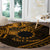 Kia Orana Cook Islands Round Carpet Circle Stars With Floral Gold Pattern LT01 - Polynesian Pride