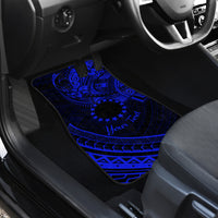 Kia Orana Cook Islands Car Mats Circle Stars With Floral Navy Blue Pattern LT01 - Polynesian Pride