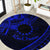 Kia Orana Cook Islands Round Carpet Circle Stars With Floral Navy Blue Pattern LT01 Blue - Polynesian Pride