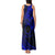 Kia Orana Cook Islands Tank Maxi Dress Circle Stars With Floral Navy Blue Pattern LT01 - Polynesian Pride