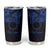 Kia Orana Cook Islands Tumbler Cup Circle Stars With Floral Navy Blue Pattern