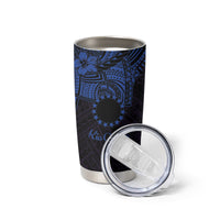 Kia Orana Cook Islands Tumbler Cup Circle Stars With Floral Navy Blue Pattern LT01 - Polynesian Pride