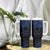 Kia Orana Cook Islands Tumbler With Handle Circle Stars With Floral Navy Blue Pattern