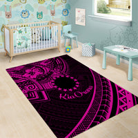 Kia Orana Cook Islands Area Rug Circle Stars With Floral Pink Pattern LT01 - Polynesian Pride