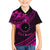 Kia Orana Cook Islands Family Matching Puletasi Dress and Hawaiian Shirt Circle Stars With Floral Pink Pattern LT01 Son's Shirt Pink - Polynesian Pride