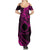 Kia Orana Cook Islands Summer Maxi Dress Circle Stars With Floral Pink Pattern LT01 - Polynesian Pride