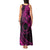 Kia Orana Cook Islands Tank Maxi Dress Circle Stars With Floral Pink Pattern LT01 - Polynesian Pride