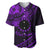 Kia Orana Cook Islands Baseball Jersey Circle Stars With Floral Purple Pattern LT01 Purple - Polynesian Pride