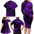 Kia Orana Cook Islands Family Matching Long Sleeve Bodycon Dress and Hawaiian Shirt Circle Stars With Floral Purple Pattern LT01 - Polynesian Pride