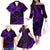 Kia Orana Cook Islands Family Matching Off Shoulder Long Sleeve Dress and Hawaiian Shirt Circle Stars With Floral Purple Pattern LT01 - Polynesian Pride